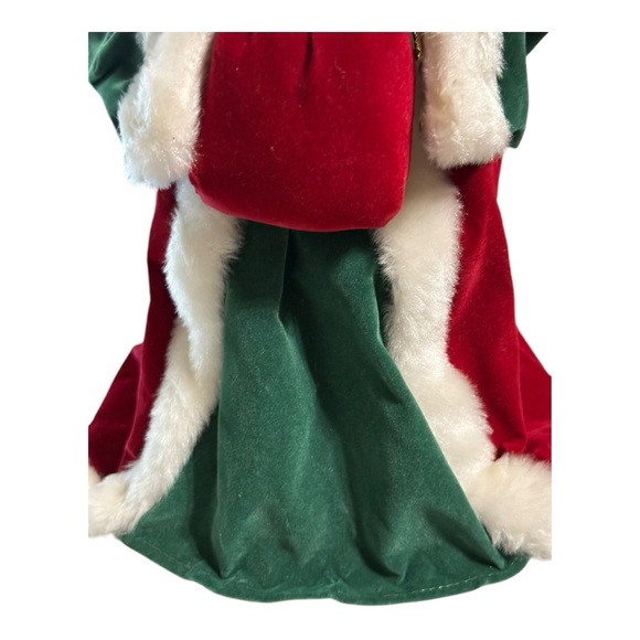 Santa Claus Tree Topper Vintage Figurine Porcelain Fluffy Beard Velvety Coat - Picture 6 of 13